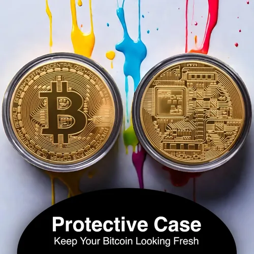 Vista 6 de Moneda de Bitcoin Edición de Coleccionista - Criptomoneda conmemorativa coleccionable en caja protectora de acrílico - Perfecta para entusiastas