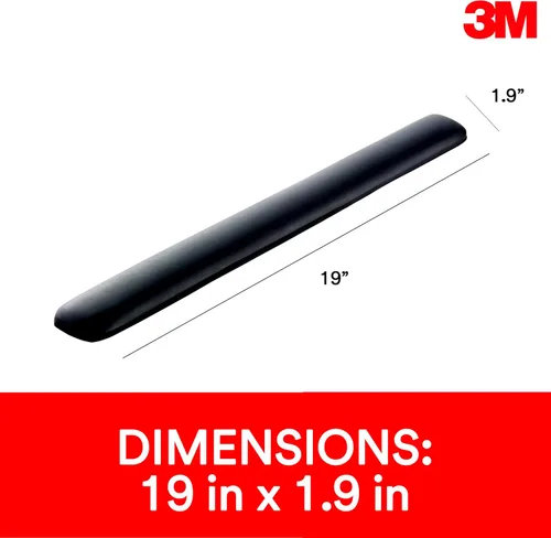 Vista 6 de 3M Reposamuñecas de gel para teclados, tecnología 3M Gel calmante y cubierta suave satinada para comodidad y apoyo durante todo el día, duradero