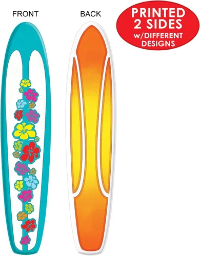 Vista 5 de Beistle Telones de fondo articulados para fotos de tablas de surf, 5 pies de alto, juego de 2 – Decoración de pared para surf de playa, decoración