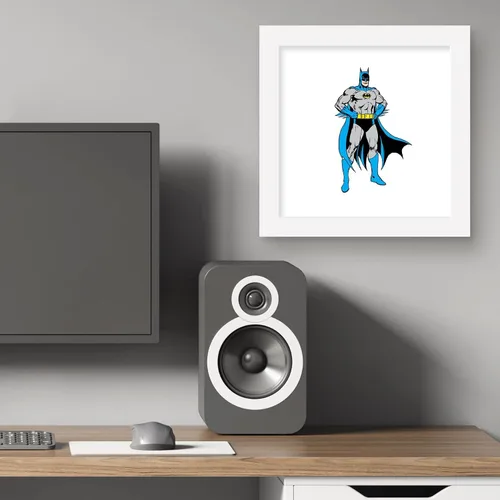 Vista 5 de Trends International Gallery Pops DC Comics Batman - Póster de pared de Batman New Look para pared, 12 x 12 pulgadas, versión enmarcada en blanco