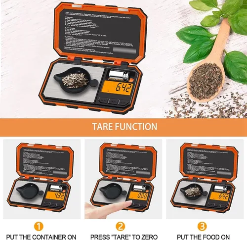 Vista 6 de Escala digital de gramos, mini báscula electrónica de bolsillo de 7.05 oz/0.00 oz Small scale with 6 Units,Jewelry Scale with LCD Display,Tare
