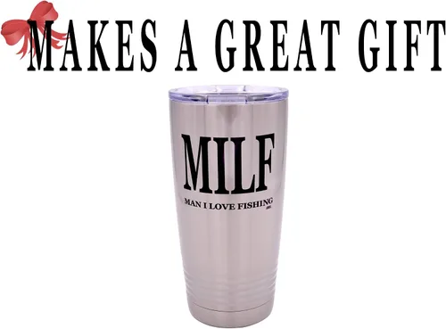 Vista 4 de Rogue River Tactical Taza grande divertida de pesca de 20 onzas con tapa con tapa para hombre MILF I Love Fishing Fishing Gift Fish