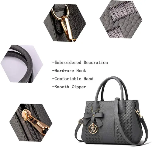 Vista 7 de Bolsos de mano para mujer de piel sintética de PU bolso de hombro
