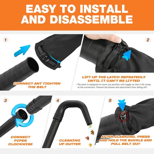 Vista 5 de Accesorio Sealegend de limpieza de canalones para soplador de hojas universal, kit de limpieza de canalones para sopladores de hojas, limpia