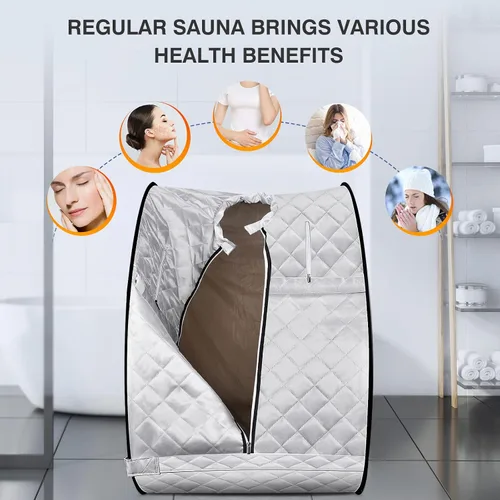 Vista 6 de Sauna de vapor portátil, caja de sauna personal para el hogar, tiendas de sauna para spa en casa, generador de vapor de 3 L y 800 W con protección
