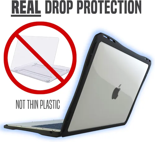 Vista 3 de UZBL Funda para MacBook Air de 13 pulgadas versión 2019 2018, [resistente] bordes protectores delgados de goma con cubierta de policarbonato