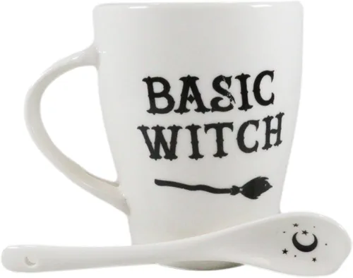 Vista 7 de Ebros Gift Wicca Gothic Alchemy Witchcraft Divinity - Juego de taza y cuchara de porcelana con mango integrado de soporte de cuchara de 9 onzas