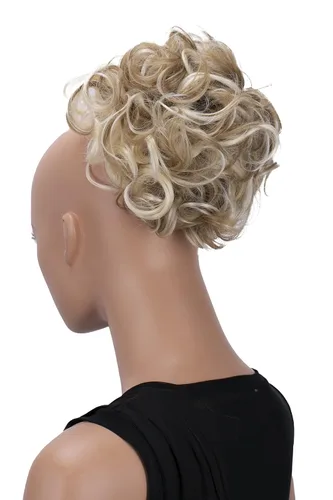 Vista 15 de CAISHA Moño Hairpiece Cola de caballo Topknot Hepburn-Bun Scrunchie Updo Ash Brown Light Blonde Mix HK124