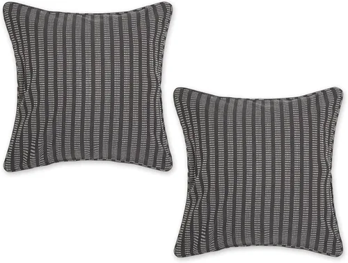 Vista 29 de DII Colección de fundas de almohada, algodón reciclado, cremallera oculta, 18x18, Dobby Plus, blanco roto, 2 piezas