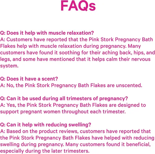 Vista 8 de Pink Stork Embarazo de baño – Copos de magnesio sin perfume para baño o remojo de pies – Sal pura del Mar Muerto – Alivio para dolores de embarazo
