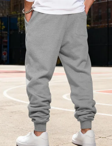 Vista 3 de Pantalones deportivos para hombre, pantalones deportivos elásticos casuales para hombre, pantalones deportivos con cordón y bolsillos