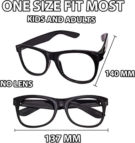 Vista 3 de Marco de gafas de sol Platic de 12 piezas a granel, marco de gafas de disfraz, solo sin lentes para regalos de Navidad Negro