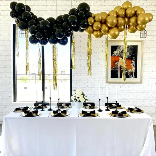 Vista 6 de 100 globos negros pequeños de 5 pulgadas, kit de mini globos negros de 5 pulgadas para Halloween, aniversario, cumpleaños, Año Nuevo, decoraciones