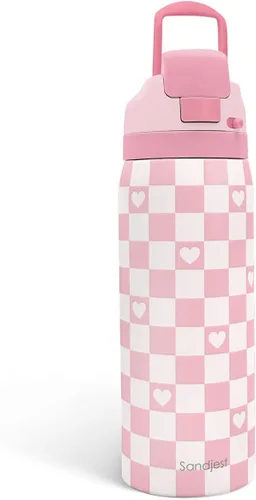 Vista 36 de Botella de agua de acero inoxidable con bandera estadounidense, aislada al vacío, tapa de botón, 32 onzas, regalos para patriota 4 de julio