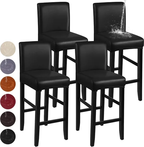 Vista 24 de YISUN - Fundas para taburete de bar, mezcla de forro polar elástico y poliéster, lavables y removibles, para taburete de bar y silla alta, con Beige