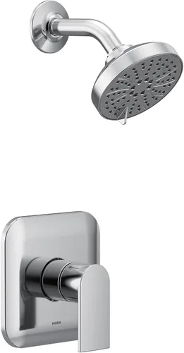 Vista 5 de Moen Genta LX - Kit de molduras de ducha M-CORE serie 2 con cabezal de ducha y mango de palanca, requiere válvula, UT2472EPBZG