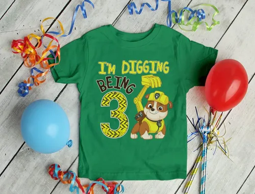 Vista 4 de Paw Patrol Rubble Digging - Camiseta de 3 años para niños pequeños