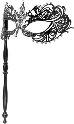 Vista 20 de Thmyo Máscara veneciana de fiesta de Mardi Gras de Halloween con palo de sujeción, máscara de mano con plumas de metal y diamantes de imitación