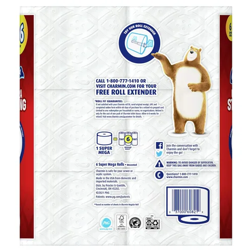 Vista 8 de Charmin Papel higiénico ultra fuerte, 6 rollos súper mega = 36 rollos regulares