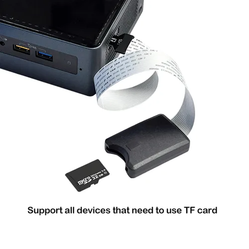 Vista 4 de ASHATA Adaptador de cable de extensión de tarjeta SD a Mini SD, extensor flexible con funda, cable extensor TF a TF para impresora