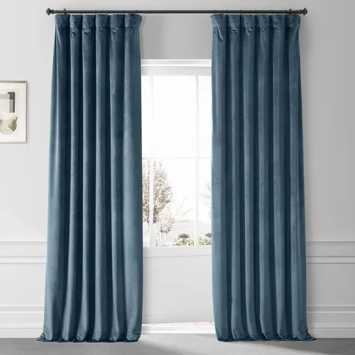 Vista 15 de HPD Half Price Drapes - Cortinas de terciopelo de lujo con bloqueo de luz para dormitorio (1 panel), 50W X 84L, cortinas Hotel con bloqueo de luz