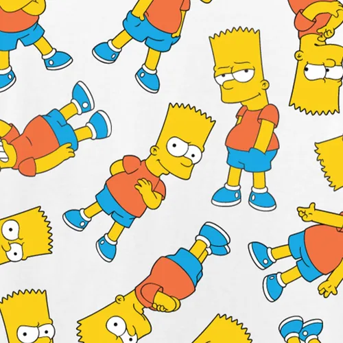 Vista 2 de The Simpsons Camiseta clásica de Bart Simpson Homer, Bart, Lisa Tee Allover para hombre