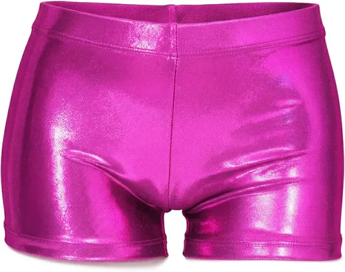 Vista 17 de Shorts de gimnasia para niñas y chicas con brillo, para danza, acrobacias o deportes, de 2-14 años 2 unidades azul profundo