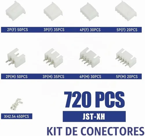 Vista 2 de Herramienta de prensado de cables de conector de cable de terminal de barril abierto con kit JST-XH de 720 piezas - 24-16 AWG (0.25-1.5 mm²)