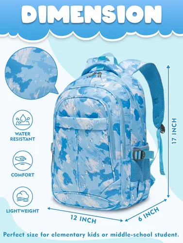 Vista 41 de BLUEFAIRY - Mochilas para niños y niñas, escuela primaria, jardín de niños