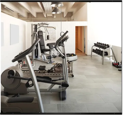 Vista 14 de Delma Espejo de gimnasio en casa, 48 x 24 x 2 unidades, vidrio templado grande de cuerpo completo, sin marco, montado en la pared para gimnasio