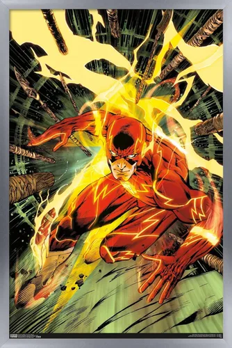 Vista 11 de Trends International DC Comics - Póster de pared de The Flash - Spears, 14.725 x 22.375 pulgadas, versión enmarcada de madera de granero