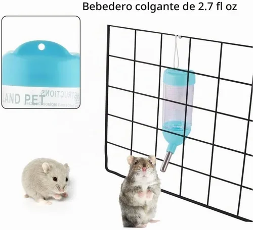 Vista 4 de Guardians Botella de agua de hámster, botella automática para beber Little Pet con base de contenedor de alimentos, choza, botellas de alimentación