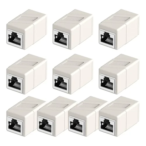 Vista 10 de Acoplador RJ45, adaptadores Ethernet de 2 pak, hembra a hembra, modular recto de 8 pines, conectores de red para cable Ethernet Azul