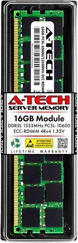 Vista 20 de A-Tech 4GB DDR3 1333MHz PC3-10600R ECC RDIMM 1Rx4 Rango único 1.5V Registrado DIMM 240-Pin Módulo de actualización de memoria RAM de servidor
