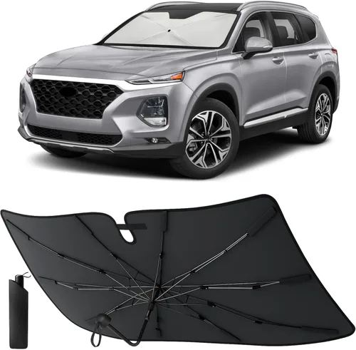 Vista 22 de EcoNour Parasol plegable para parabrisas de Mazda 3 2014-2016 2017 2018, parasol para ventana delantera de automóvil, protección UV, bloqueador
