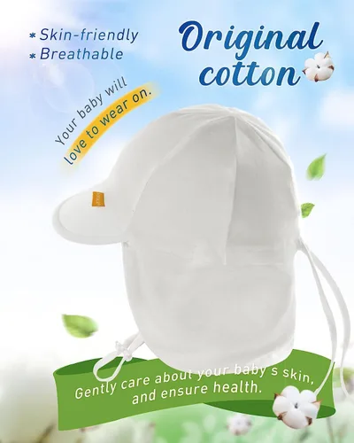 Vista 3 de FURTALK Sombrero de sol para bebé, protección solar UPF 50+, protección solar de rayos UV, sombreros de algodón para niños y niñas