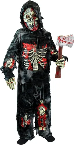 Vista 8 de Spooktacular Creations Disfraz de zombi para niños, disfraz de Halloween aterrador para niños, Halloween Negro