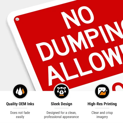 Vista 5 de No se permite el dumping No Arrojar Basura Bilingüe Sign, 10 x 7 pulgadas, aluminio 040 libre de óxido, fabricado en Estados Unidos por Sigo Signs