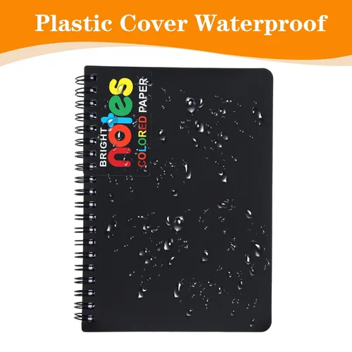 Vista 3 de Nodaaiie 8 Pack Spiral Notebook, 5x7 Inch Ruled Notebooks, Multi-Color Lined Paper, Perforated Memo Pads, Durable Poly Cover, 100 Sheets Each, for