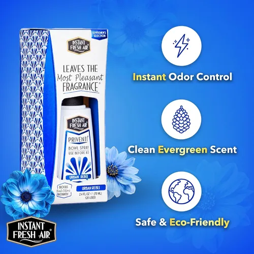Vista 3 de Priventi - Spray para inodoro y baño eliminador de olores para hombres, hasta 120 usos, eliminación de olores de tamaño de viaje para #2 - Para
