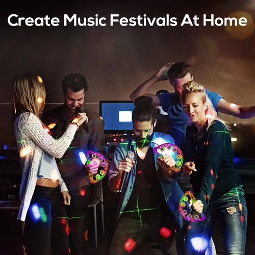 Vista 6 de Panderetas iluminadas para adultos, juguetes sensoriales para niños con autismo, regalos musicales y juguetes de karaoke para niños con necesidades