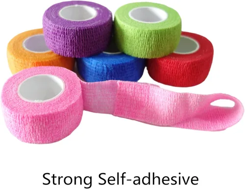 Vista 3 de Paquete de 6 vendajes autoadhesivos de 1 pulgada x 5 yardas, transpirable, cohesivo para mascotas, cinta elástica autoadhesiva para deportes, Negro