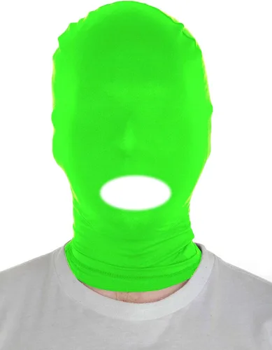 Vista 16 de Sheface Máscara con capucha de boca abierta de elastano para hombre y mujer, disfraz de cosplay de Halloween Negro