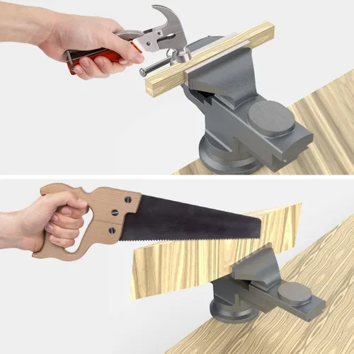 Vista 8 de Housolution Abrazadera Universal de Mesa de 3 Pulgadas, Base Giratoria de 360°, Abrazadera de Banco para el Hogar, Abrazadera de Tornillo de Banco