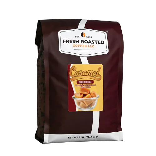 Vista 21 de Fresh Roasted Coffee, Amaretto - Café saborizado, 12 onzas, tostado medio, Kosher, grano entero