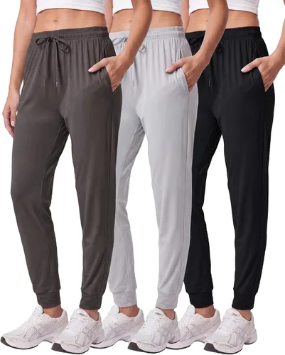 Vista 8 de Paquete de 3 pantalones deportivos de ajuste seco para mujer, con bolsillos para descansar Conjunto 1