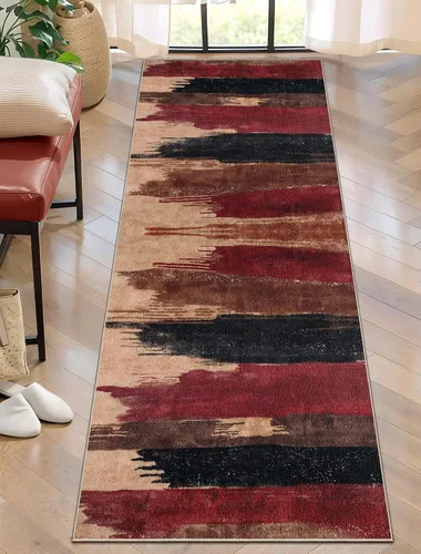 Vista 54 de Ciicool Alfombra moderna abstracta de 2 x 3 pulgadas, lavable, pequeña, antideslizante, de pelo bajo, alfombra de entrada plegable para cocina