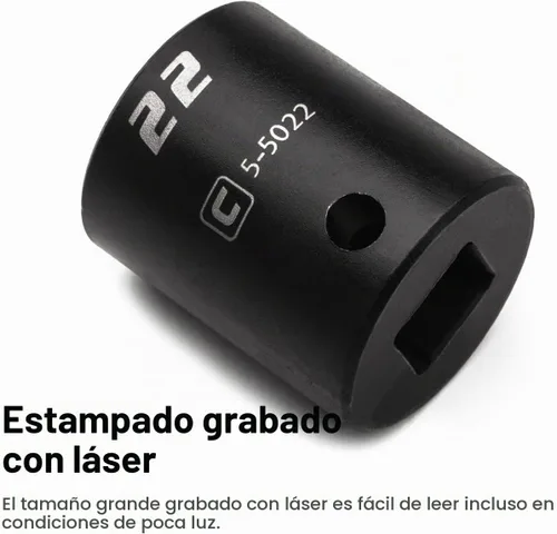 Vista 5 de Capri Tools CP55010 - Toma de impacto poco profunda de 0.394 in, accionamiento de 1/2 pulgada, 6 puntos, métrico