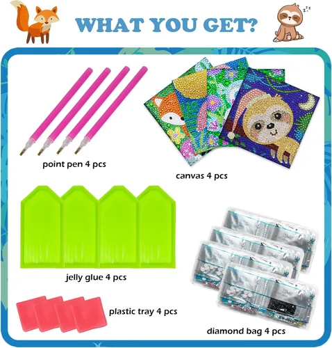 Vista 3 de QEUOYSS Kits de arte de diamantes 5D para niños principiantes, kits fáciles de artes y manualidades para niños de 8 a 12 años, juego de manualidades