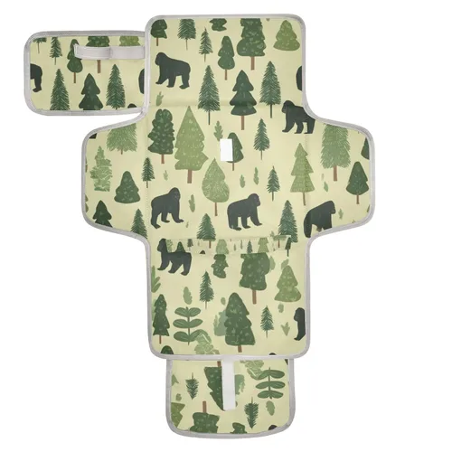 Vista 36 de Cambiador de pañales portátil, cambiador de pañales de viaje, impermeable, plegable, ligero, cambiador de bebé con almohada incorporada, perezosos